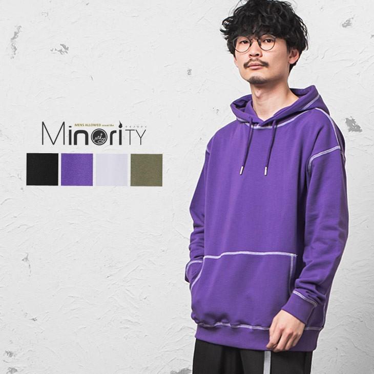 5 25 火 はポイント5倍 パーカー メンズ ビッグシルエット パーカー スウェット 無地 ステッチ オーバーサイズ トレーナー プルオーバー 秋服 秋 Minority Yahoo 店 通販 Yahoo ショッピング