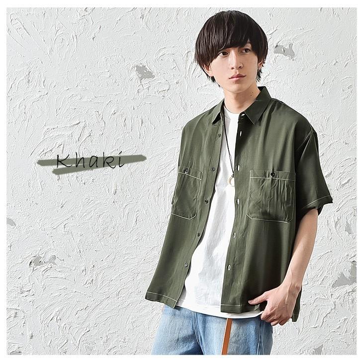 シャツ メンズ ビッグシルエット オーバーサイズシャツ 半袖シャツ ステッチ シャツ ライトアウター 羽織り 大きいサイズ ゆったり 秋服 秋 冬服 秋冬 Minority Yahoo 店 通販 Yahoo ショッピング