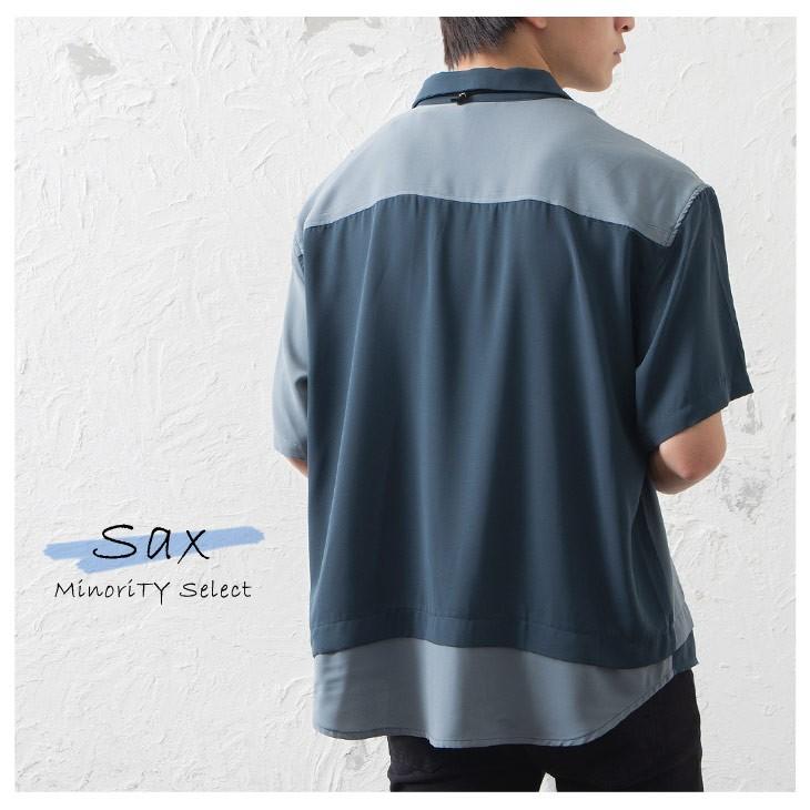 シャツ メンズ 半袖 切り替えシャツ メンズ ビッグシルエット アシンメトリー 半袖シャツ 切替 ゆったりサイズ 大きいサイズ 秋服 秋 冬服 秋冬 639 Minority Yahoo 店 通販 Yahoo ショッピング