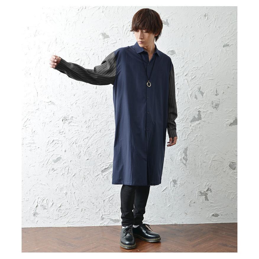 シャツ メンズ 長袖 ロング丈シャツ メンズ ロングシャツ 秋 切り替え トップス カジュアルシャツ メンズ ストライプシャツ メンズ 秋服 秋 Minority Yahoo 店 通販 Yahoo ショッピング