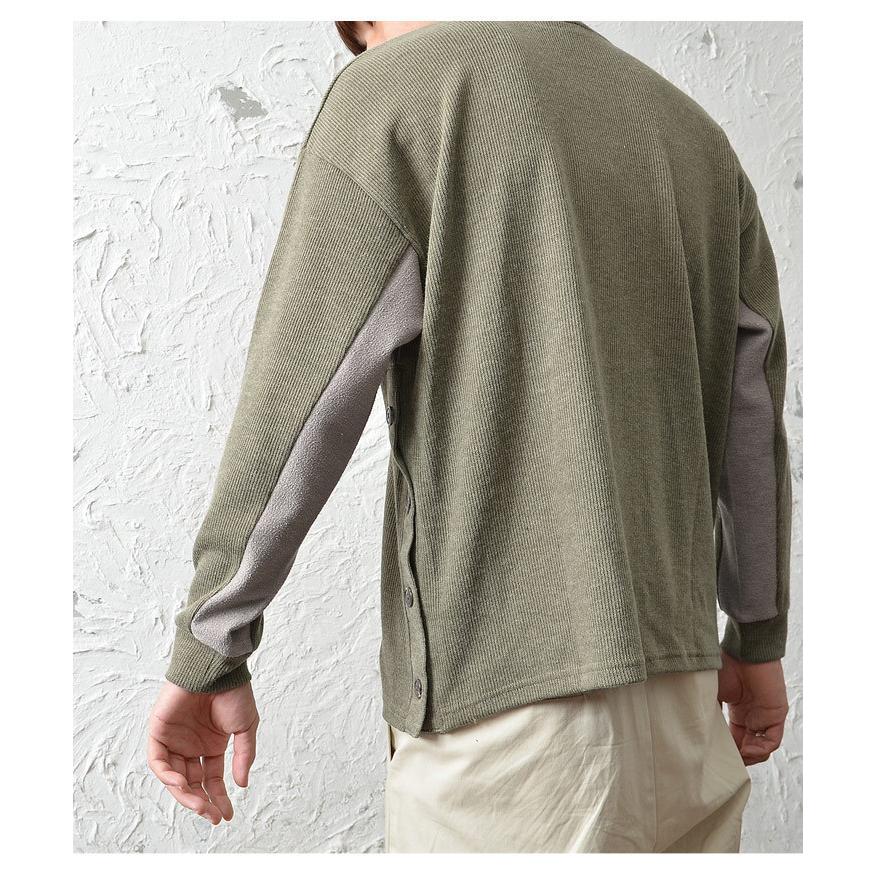カットソー メンズ 長袖 ニットソー メンズ ニットセーター メンズ 切り替えトップス 切り替えトップス ゆったりニット 秋服 秋 冬服 秋冬 Minority Yahoo 店 通販 Yahoo ショッピング