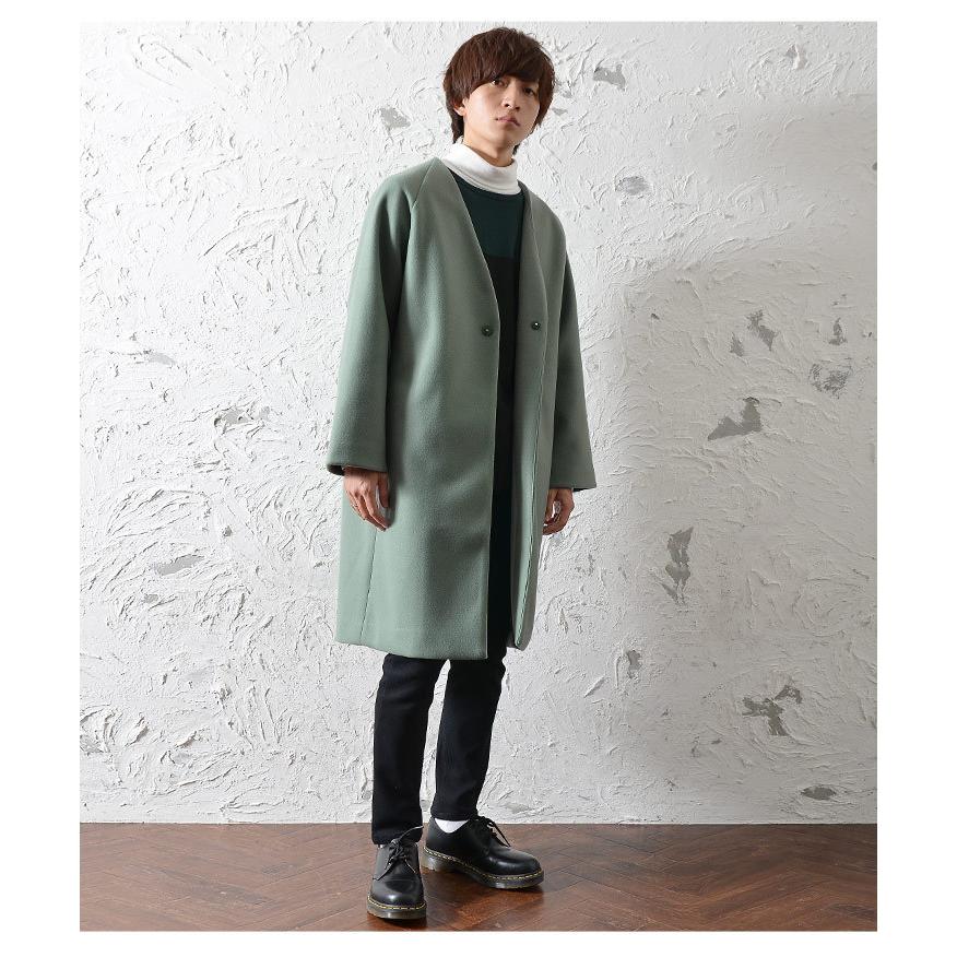コート 秋冬 メンズ アウター メンズ 大きいサイズ ノーカラーコート メンズ ノーカラーコート ロング ロングコート メンズ 膝下 Minority Yahoo 店 通販 Yahoo ショッピング