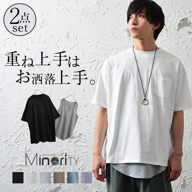 MinoriTY（マイノリティ） オーバーサイズ 半袖tシャツ メンズ 重ね着