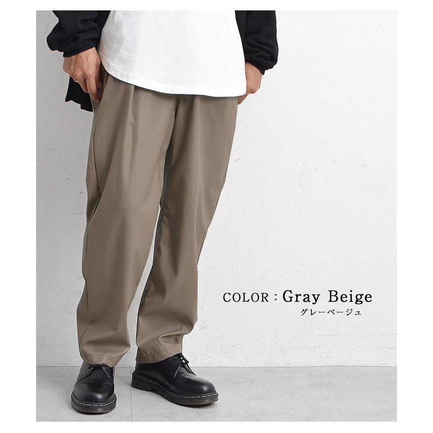 ワイドパンツ メンズ 春 レザーパンツ メンズ おしゃれ PUレザーパンツ