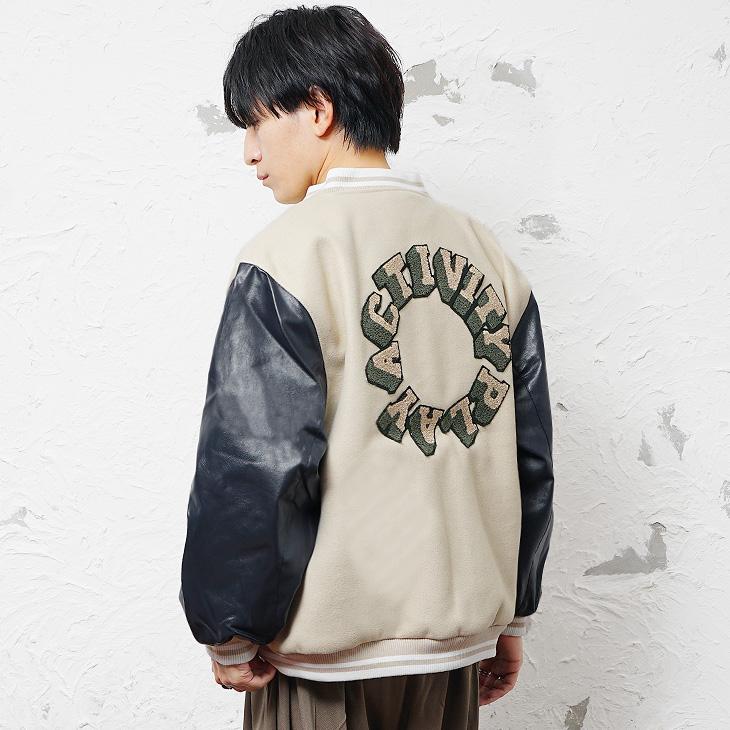 MinoriTY（マイノリティ） スタジャン メンズ メルトン 袖革 ワッペン