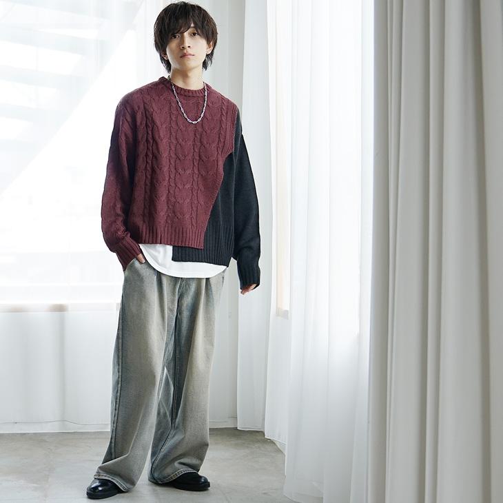 MinoriTY オーバーサイズ セーター メンズ ニットセーター MinoriTY オーバーサイズ セーター メンズ ニットセーター
