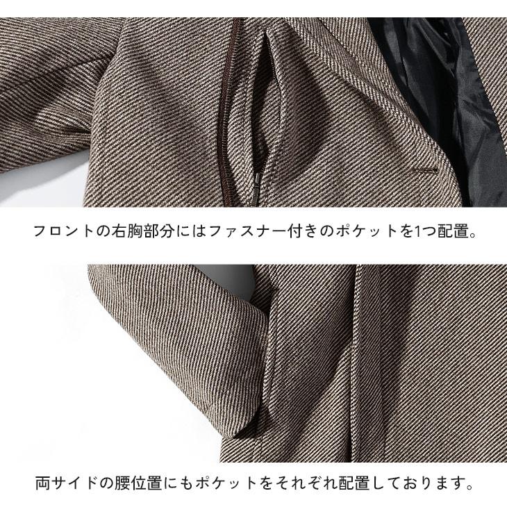 コート メンズ アウター ツイード ピーコート 冬 ブラック ブラウン フード 大きいサイズ XL 冬 マイノリティ minority_15