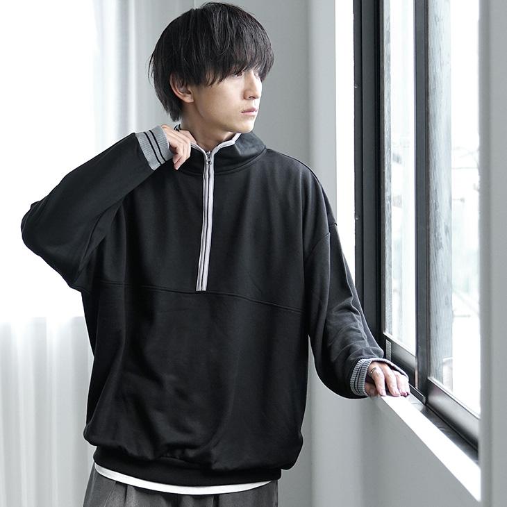 MinoriTY ハーフジップ トレーナー メンズ スウェット オーバー MinoriTY ハーフジップ トレーナー メンズ スウェット オーバー