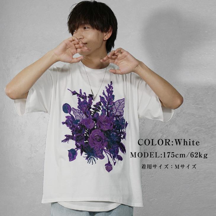 MinoriTY（マイノリティ） オーバーサイズ tシャツ メンズ 花柄 刺繍 t