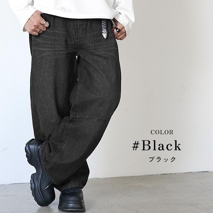 【ブラック】バレルレッグデニムパンツ バレルレッグブラックデニムパンツ WR0055 – YOLO（ヨロ