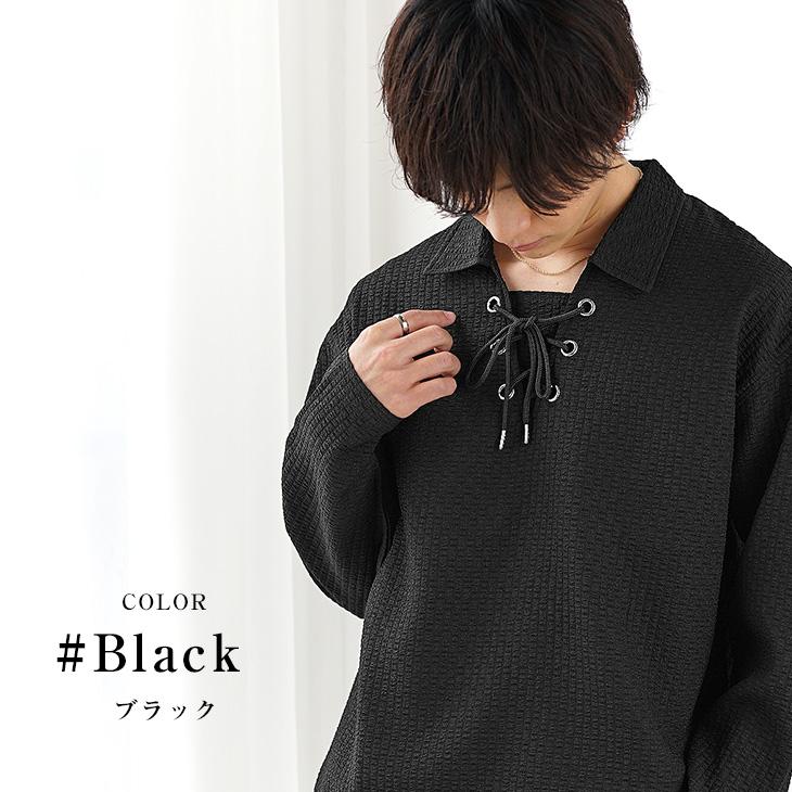 MinoriTY（マイノリティ） ポロシャツ メンズ 長袖 スキッパー Vネック