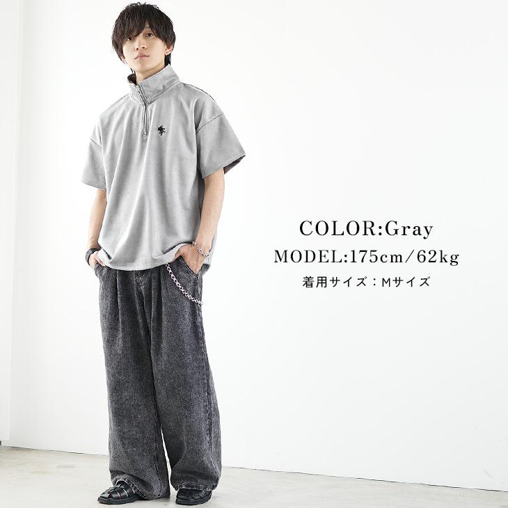 MinoriTY（マイノリティ） Tシャツ メンズ ハーフジップ 半袖tシャツ