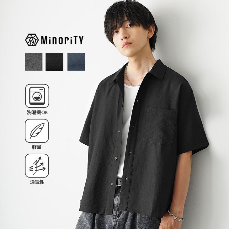MinoriTY（マイノリティ） オーバーサイズ シャツ メンズ 半袖 リネン
