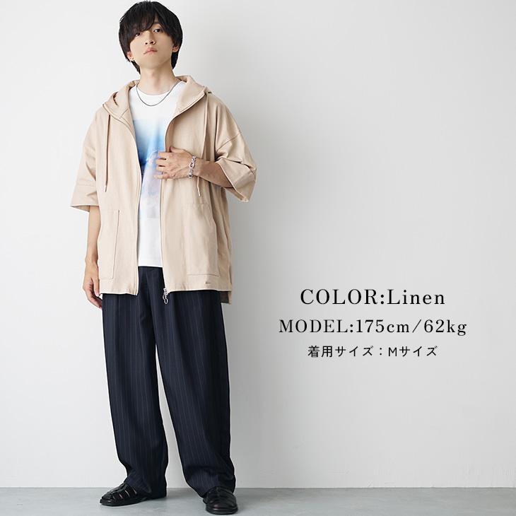 MinoriTY（マイノリティ） オーバーサイズ パーカー ジップ 5分袖