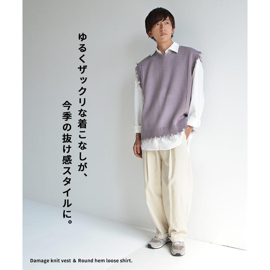 ニットベスト メンズ カジュアル シャツ メンズ 長袖シャツ メンズ 秋 ニットベスト 韓国 秋 秋服 メンズ | MinoriTY | 10