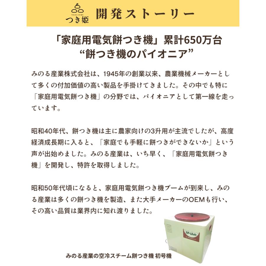 餅つき機 つき姫 3合 家庭用 小型 コンパクト 日本製 リッチブラック
