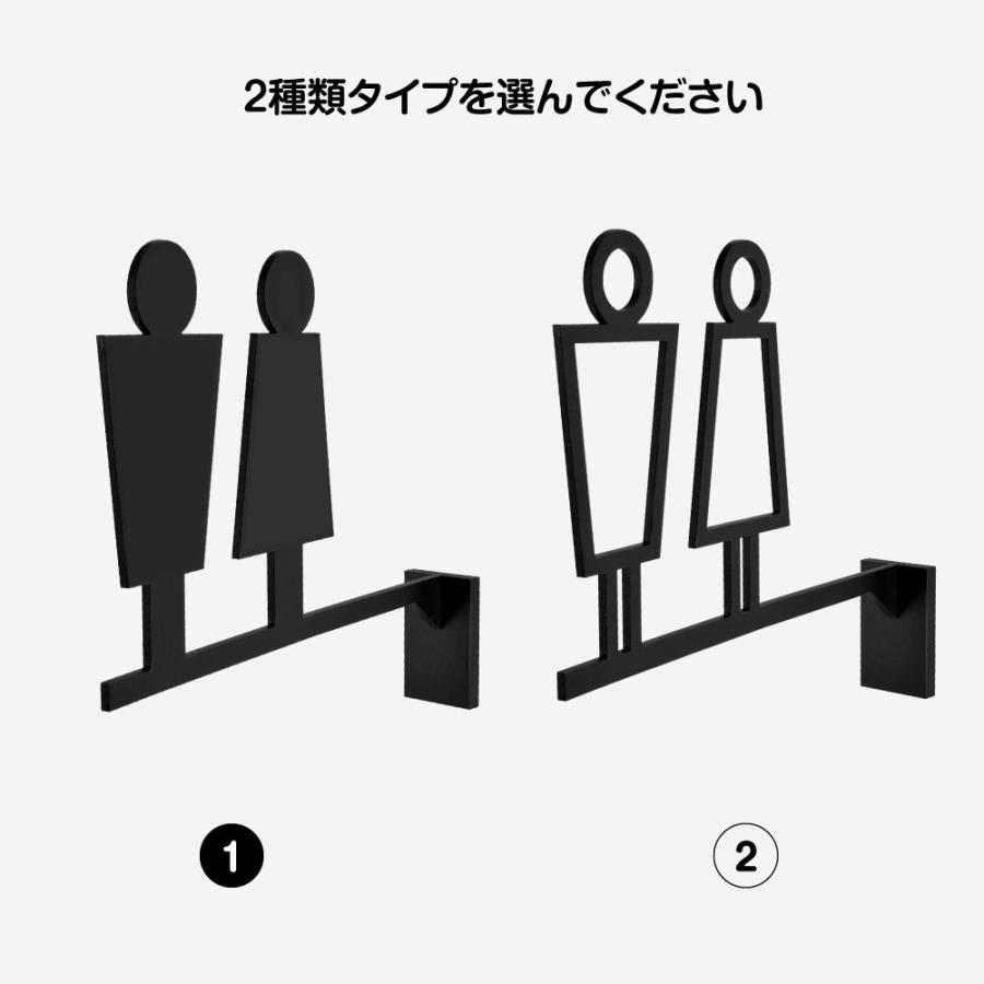 トイレ サイン 取り付け簡単 軽量 突き出し ピクトサイン プレート 中