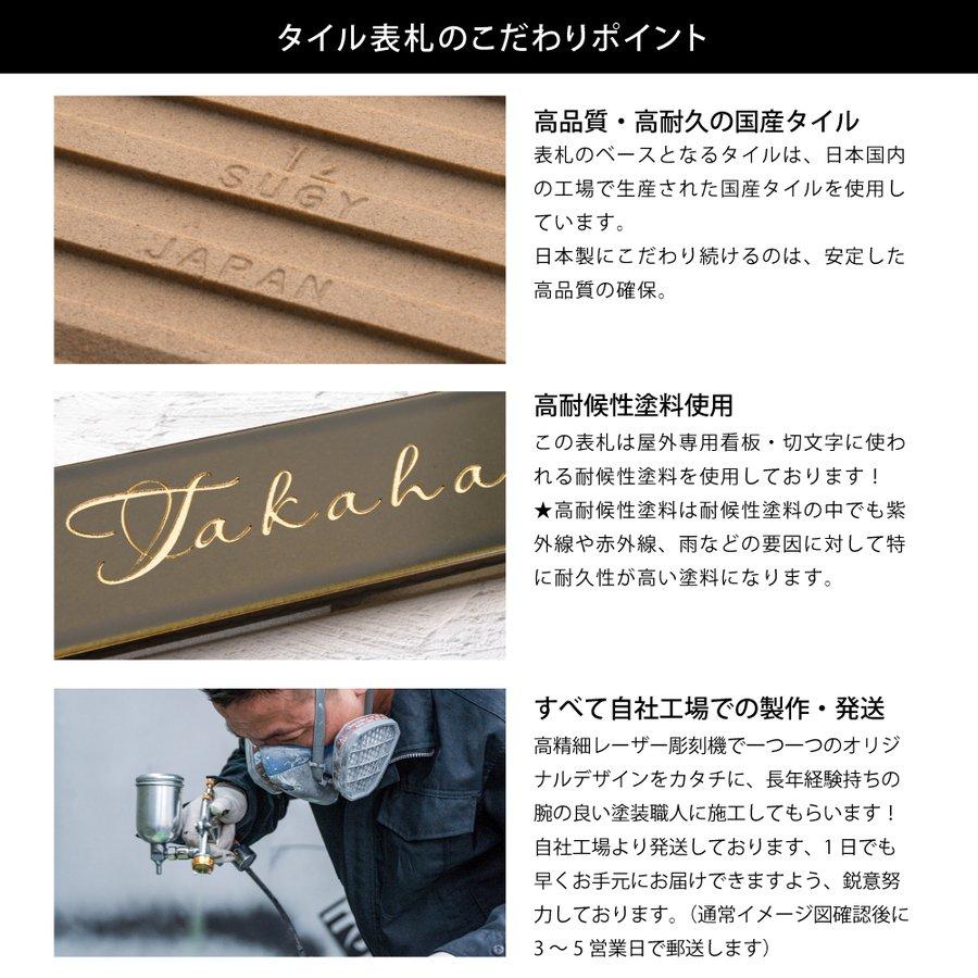 表札 タイル 約W227mmXH60mm 漢字 ローマ字 住所 二世帯 戸建 国産