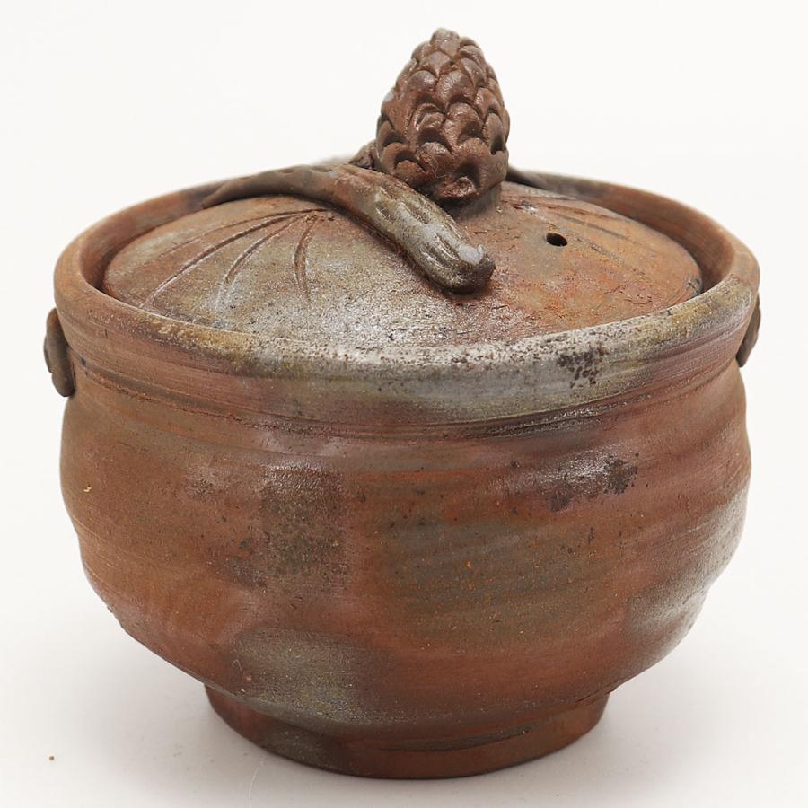 備前焼 手びねり宝瓶 松かさ摘み胡麻 備前焼 手びねり宝瓶 松かさ摘み胡麻