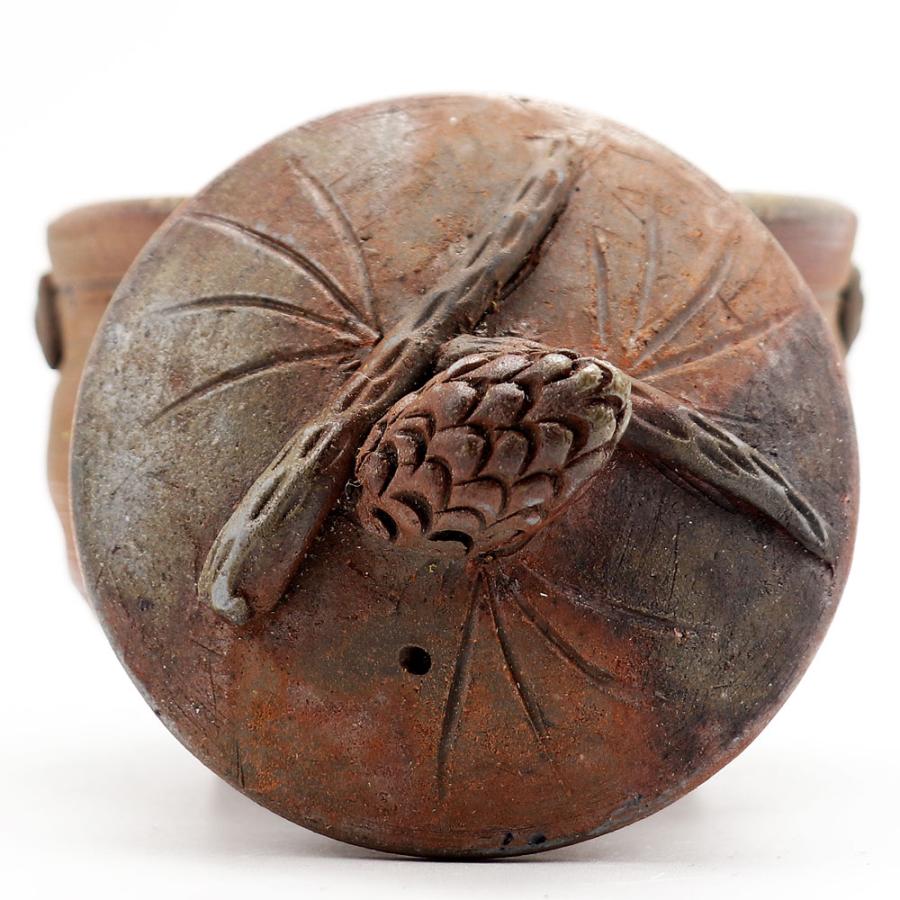 備前焼 手びねり宝瓶 竹摘み 胡麻 備前焼 手びねり宝瓶 竹摘み 胡麻