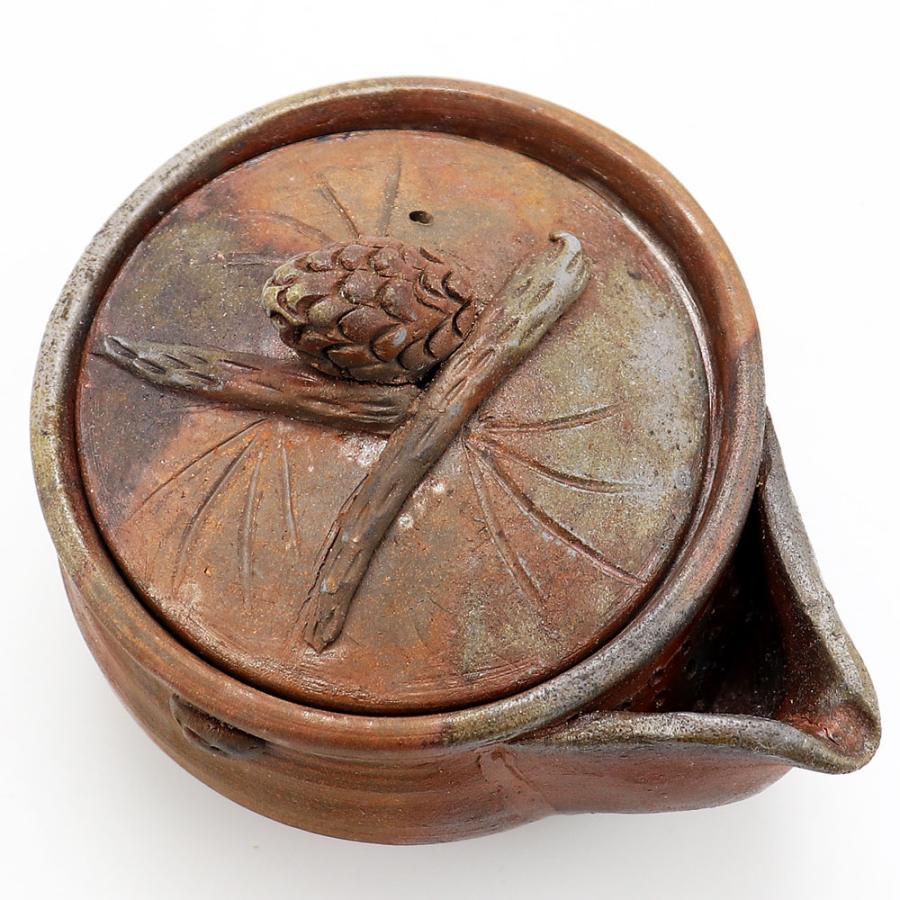 備前焼 手びねり宝瓶 竹摘み 胡麻 備前焼 手びねり宝瓶 竹摘み 胡麻