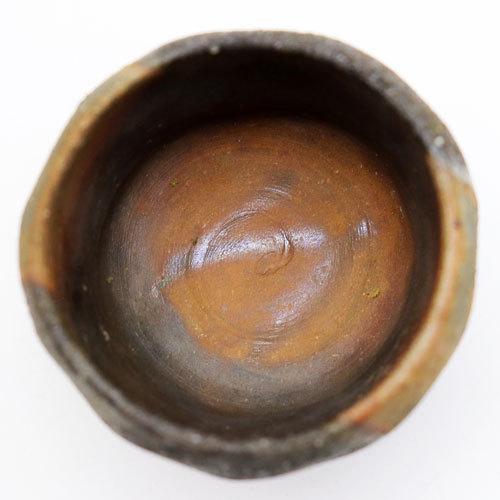 備前焼 窯変面取り ぐい呑み 猪口 酒器 陶器 : 抹茶やお茶と茶道具の茶