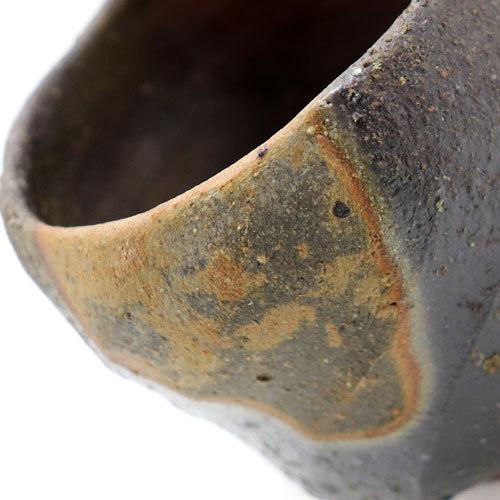 備前焼 窯変面取り ぐい呑み 猪口 酒器 陶器 : 抹茶やお茶と茶道具の茶