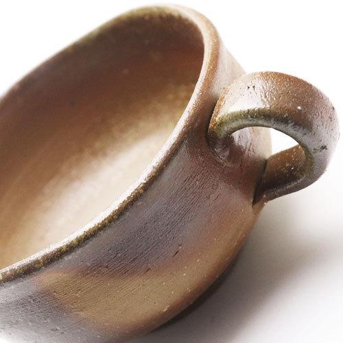 しろくま___グリザイユ カフェオレボウル トランスファーウエア/K275 備前焼 カフェオレボウル スープカップ 陶器 bizen-yunomi