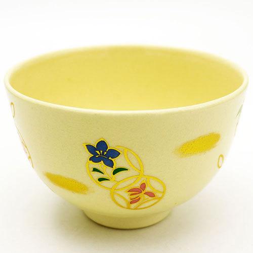抹茶茶碗 花七宝 通年物 茶の湯 お稽古用 茶道具 陶磁器 茶の湯用品
