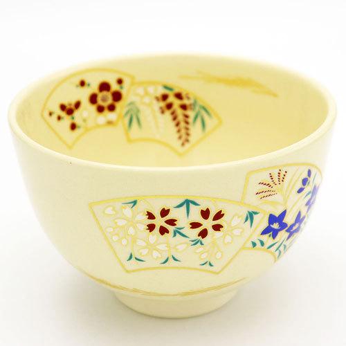 抹茶茶碗 扇面 通年物 茶の湯 お稽古用 茶道具 陶磁器 茶の湯用品 抹茶