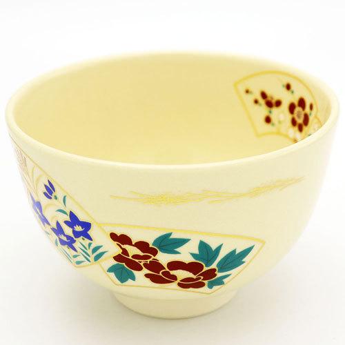 抹茶茶碗 扇面 通年物 茶の湯 お稽古用 茶道具 陶磁器 茶の湯用品 抹茶
