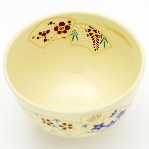 抹茶茶碗 扇面 通年物 茶の湯 お稽古用 茶道具 陶磁器 茶の湯用品 抹茶