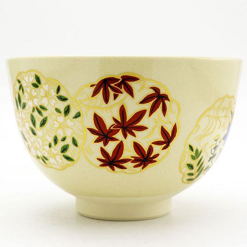 抹茶茶碗 花丸 通年物 茶の湯 お稽古用 茶道具 陶磁器 茶の湯用品 抹茶