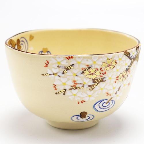 抹茶碗 桜橋 春物 鈴木一点作 木箱入り 茶道具 茶器 茶道具類 茶の湯