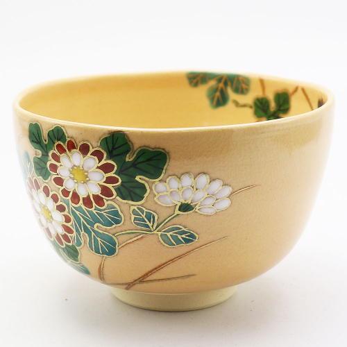 抹茶碗 色絵茶碗 「菊」 木箱入り 秋物 作家 鈴木一点 作 茶器 抹茶碗 色絵茶碗 「菊」 木箱入り 秋物 作家 鈴木一点 作 茶器