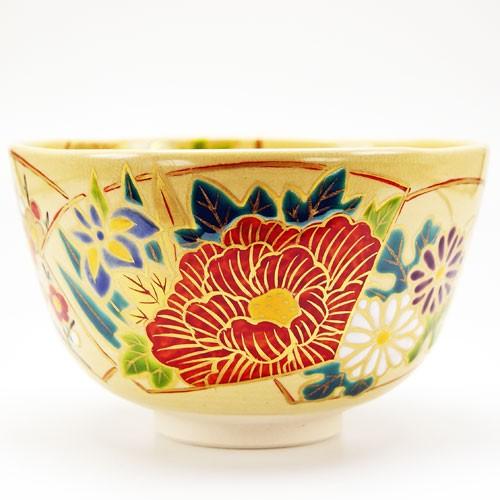 抹茶茶碗 地紙四季草花 通年物 鈴木一点作 茶道具 陶磁器 茶の湯 抹茶茶碗 地紙四季草花 通年物 鈴木一点作 茶道具 陶磁器 茶の湯