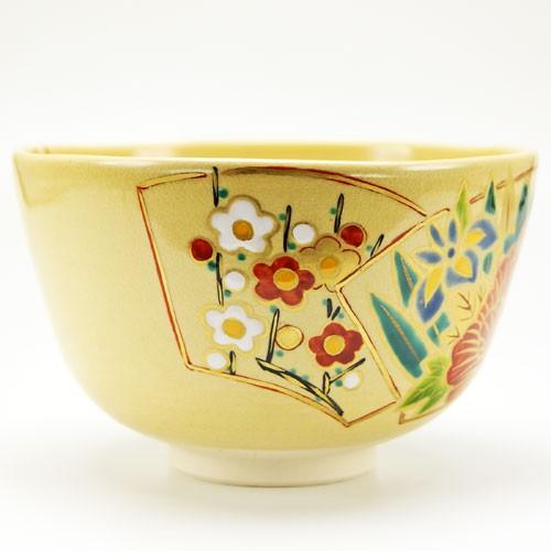 抹茶茶碗 地紙四季草花 通年物 鈴木一点作 茶道具 陶磁器 茶の湯 抹茶茶碗 地紙四季草花 通年物 鈴木一点作 茶道具 陶磁器 茶の湯