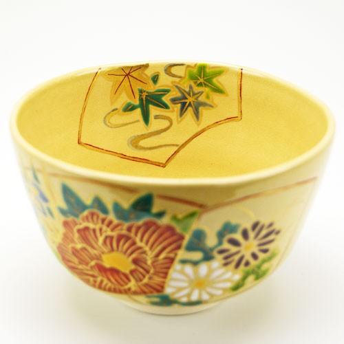抹茶茶碗 地紙四季草花 通年物 鈴木一点作 茶道具 陶磁器 茶の湯 抹茶茶碗 地紙四季草花 通年物 鈴木一点作 茶道具 陶磁器 茶の湯