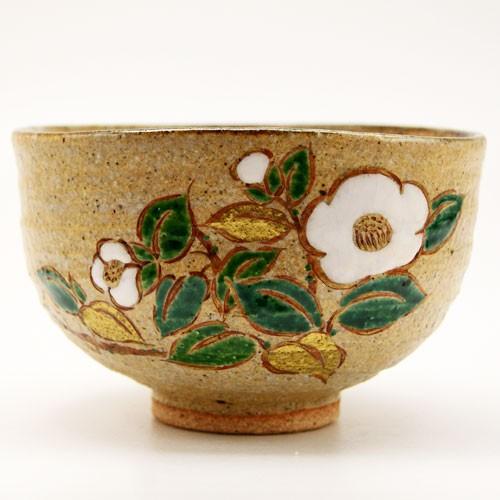 抹茶茶碗 椿絵 冬物 中村良二作 茶道具 陶磁器 茶の湯用品 お点前用