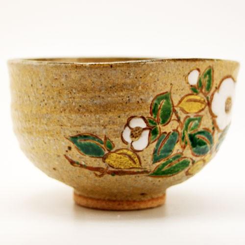 抹茶茶碗 椿絵 冬物 中村良二作 茶道具 陶磁器 茶の湯用品 お点前用