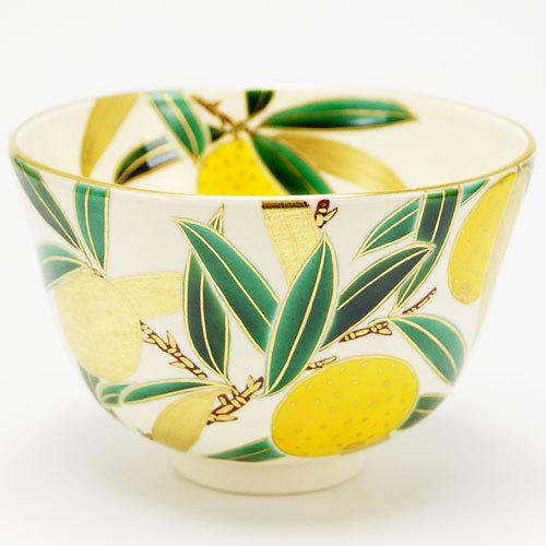 抹茶茶碗 色絵 橙 冬物 相模竜泉作 茶道具 陶磁器 茶の湯用品 お点前用