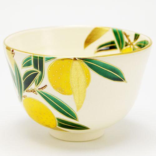抹茶茶碗 色絵 橙 冬物 相模竜泉作 茶道具 陶磁器 茶の湯用品 お点前用