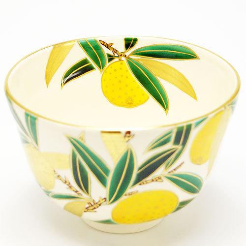 抹茶茶碗 色絵 橙 冬物 相模竜泉作 茶道具 陶磁器 茶の湯用品 お点前用