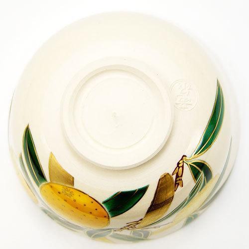 抹茶茶碗 色絵 橙 冬物 相模竜泉作 茶道具 陶磁器 茶の湯用品 お点前用