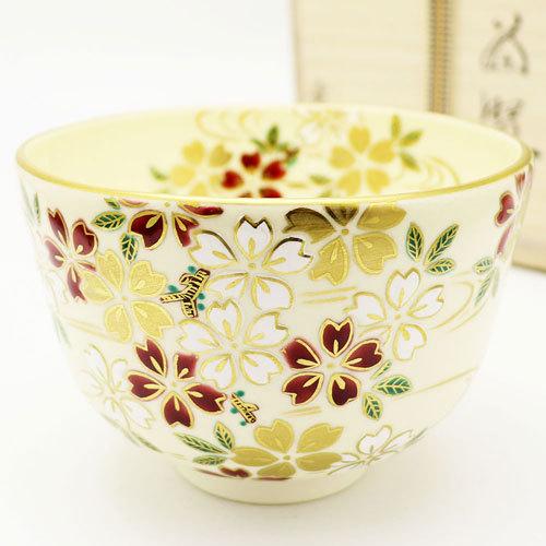 抹茶碗 桜 春物 木箱入り 相模竜泉作 茶道具 陶磁器 茶の湯用品 お点前用
