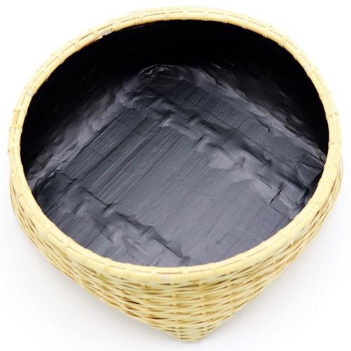 松葉編炭取 風炉用 松本頌竹作 炭斗 炭道具 竹製 茶道具 茶の湯用品