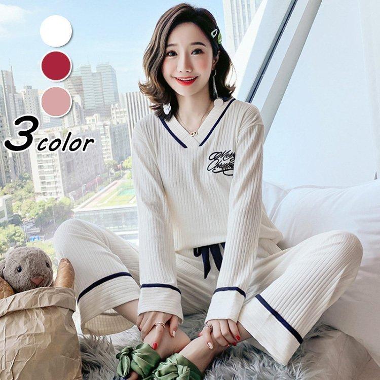 パジャマ ルームウェア レディース 春夏秋冬 長袖パジャマ 綿 Vネックパジャマ ルームウェア 上下セット リボン 韓国風 ジャマ 部屋着 寝巻き オシャレ 可愛い Jhmhlgbboo Www Angoeauchamber Com