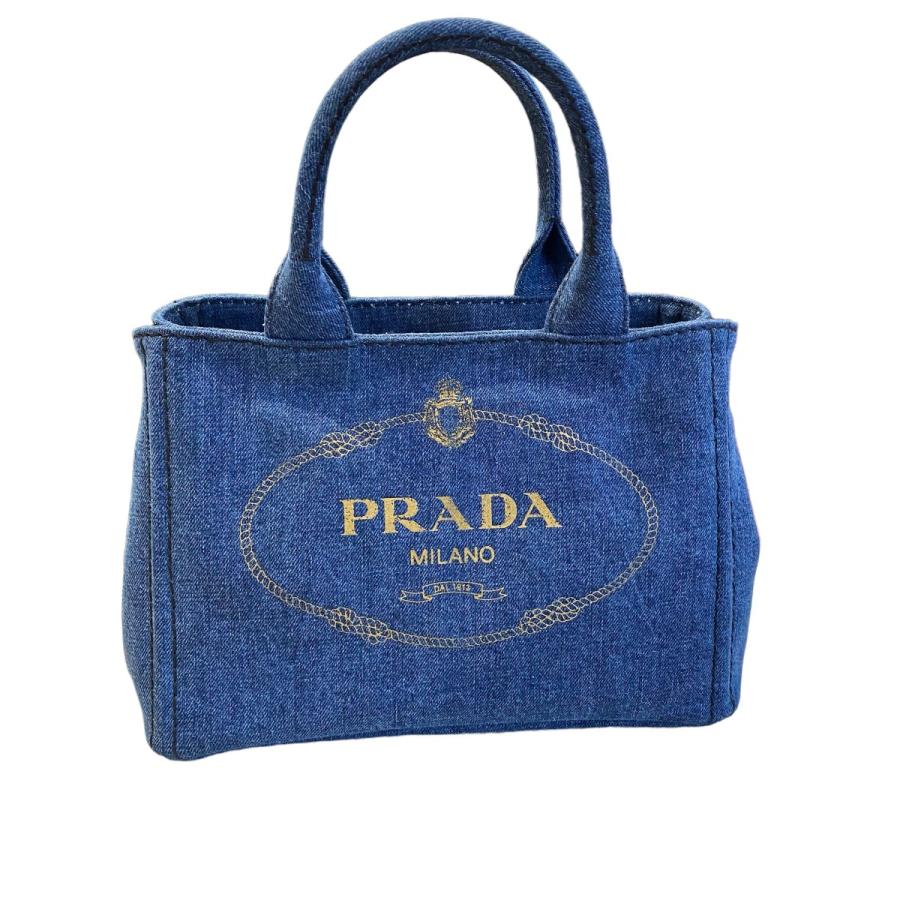 PRADA プラダ 1BG439 AJ6 F0008 カナパ デニム 2WAYショルダーバッグ 