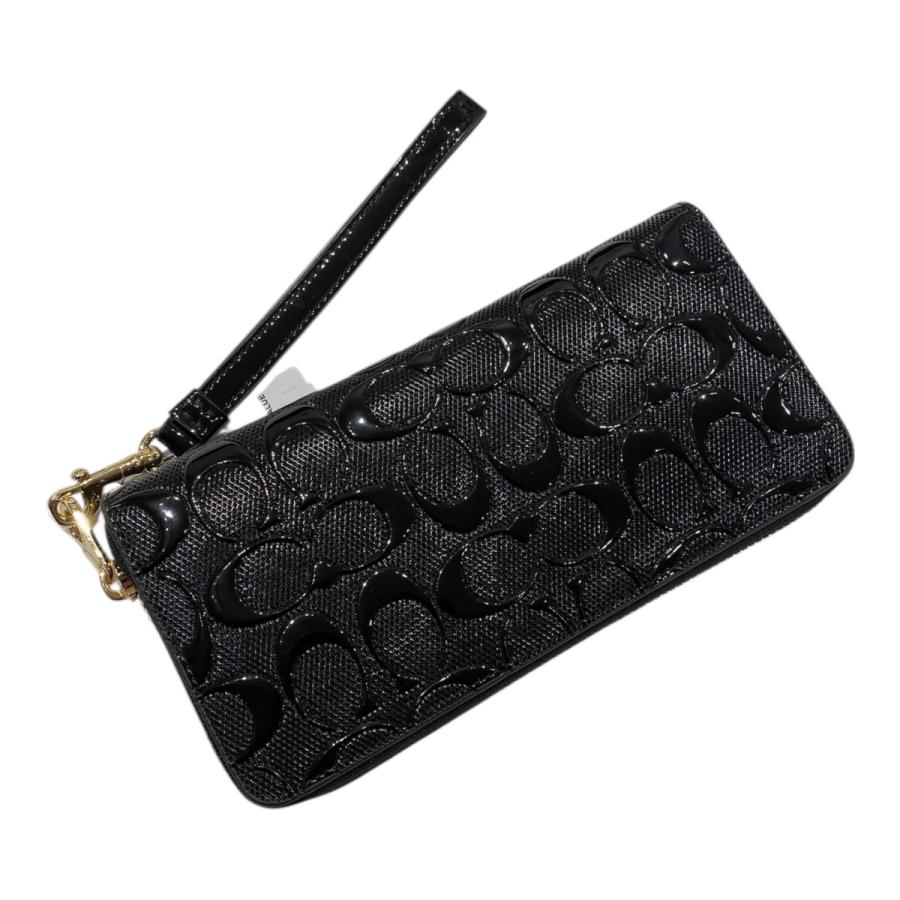 【新品】COACH 長財布 シグネチャー パテント レザー ロング ブラック COACH（コーチ） 長財布 レディース パテントレザー シグネチャー