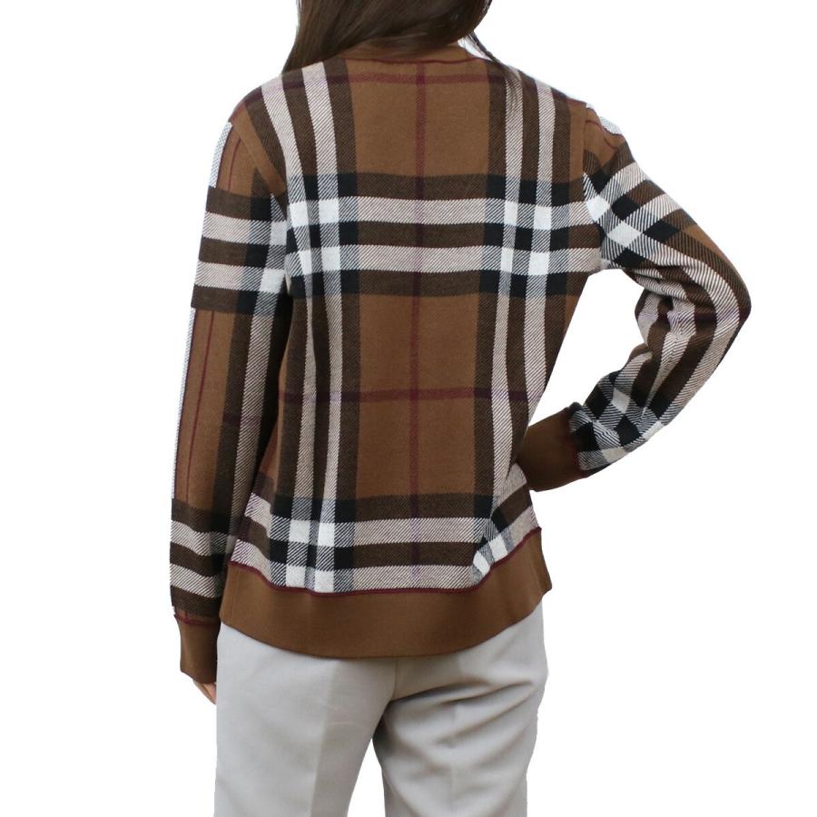 バーバリー BURBERRY レディース セーター ニット ブランド チェック ウール 8058524 A8900 DARK BIRCH BROWNの画像